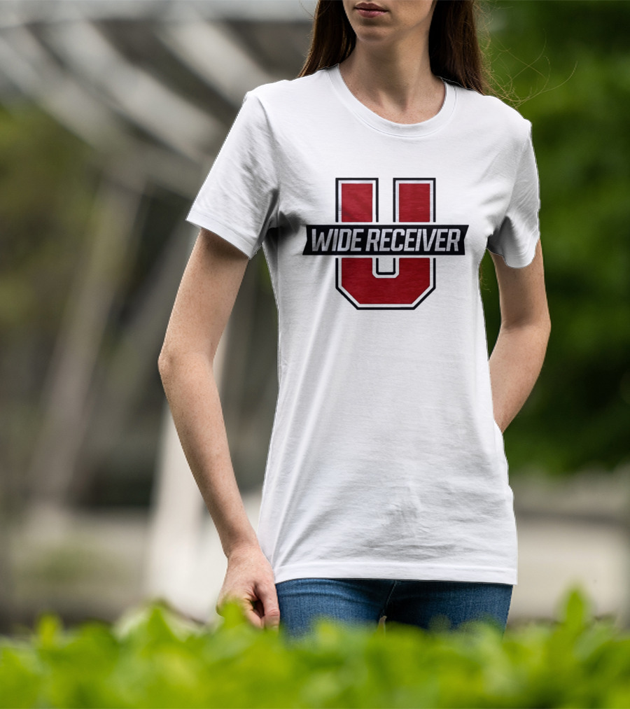 Wide Receiver U Team Red Black Block Lettering T-Shirt