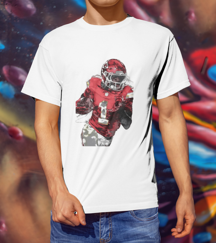 Kansas City Chiefs Xavier Worthy Football Player Number One T-Shirt