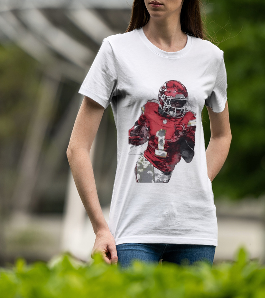 Kansas City Chiefs Xavier Worthy Football Player Number One T-Shirt