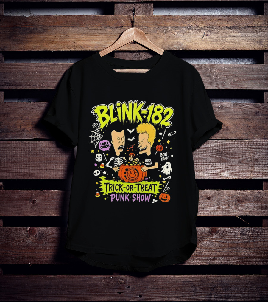 Blink 182 Beavis And Butt Head Halloween Trick Or Treat Punk Show T-Shirt