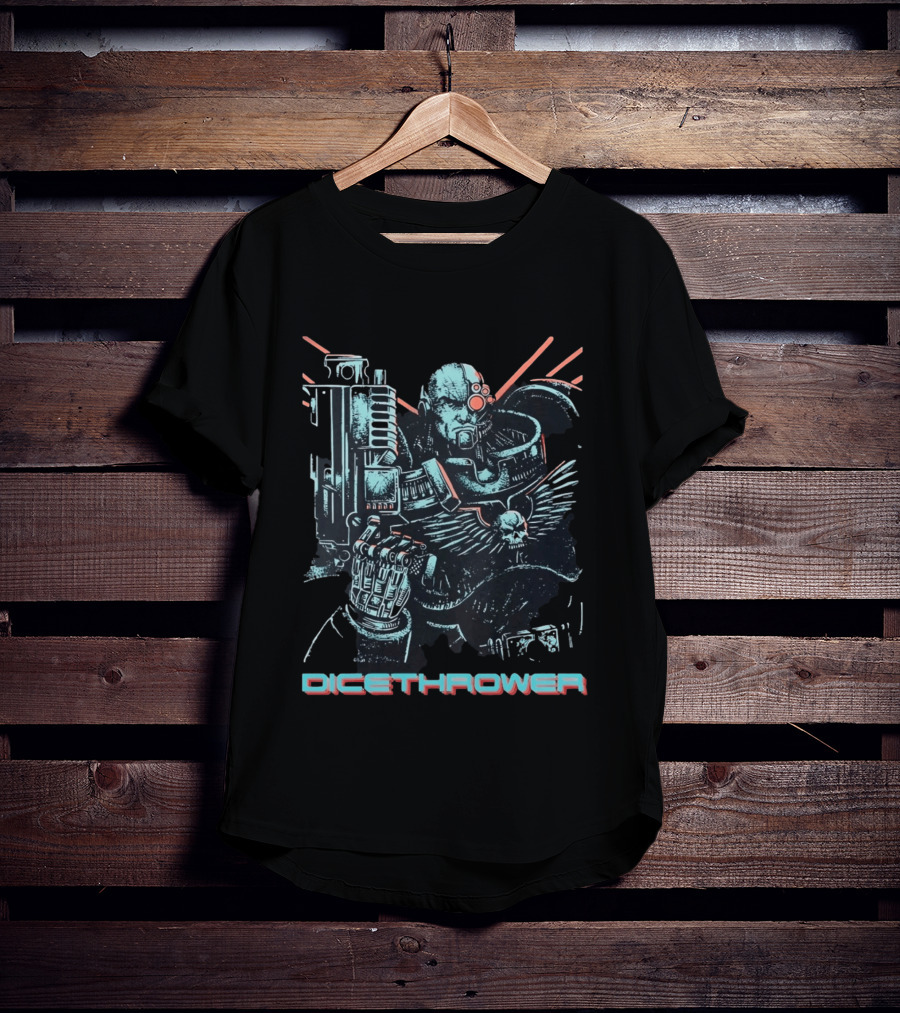 Iron Hand Space Marine Dicethrower With Bolter T-Shirt