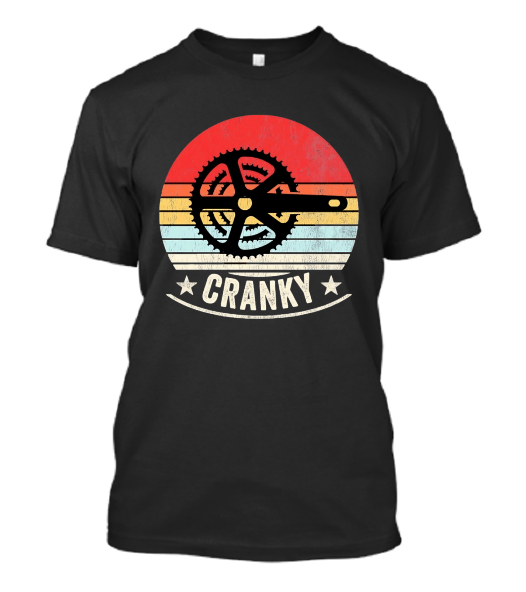 Cranky Sunset Bike Crank Retro Vintage Cycling T-Shirt