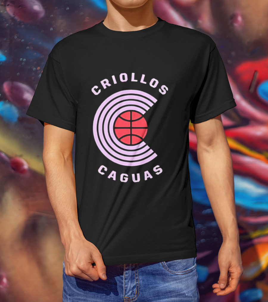 Criollos De Caguas Basketball Team Retro Style Logo Sports T-Shirt