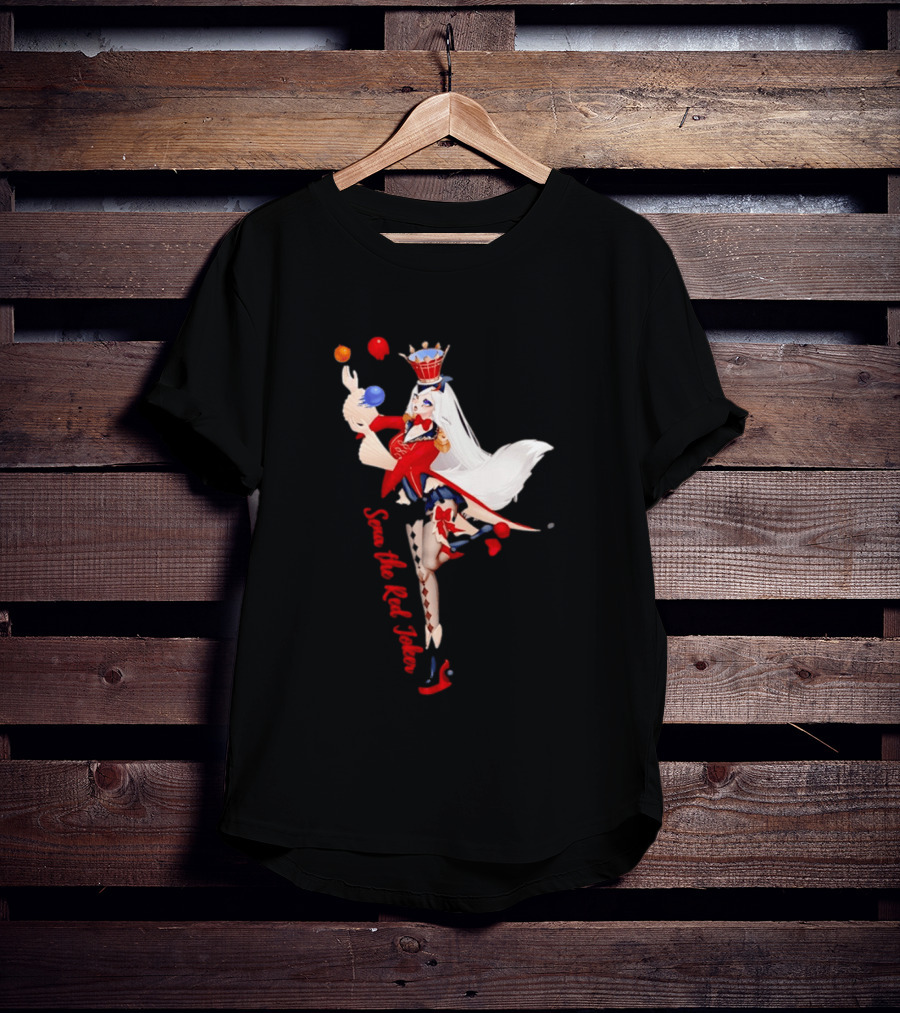 Sena The Red Joker Anime Jester Character With Crown And Juggling Balls T-Shirt