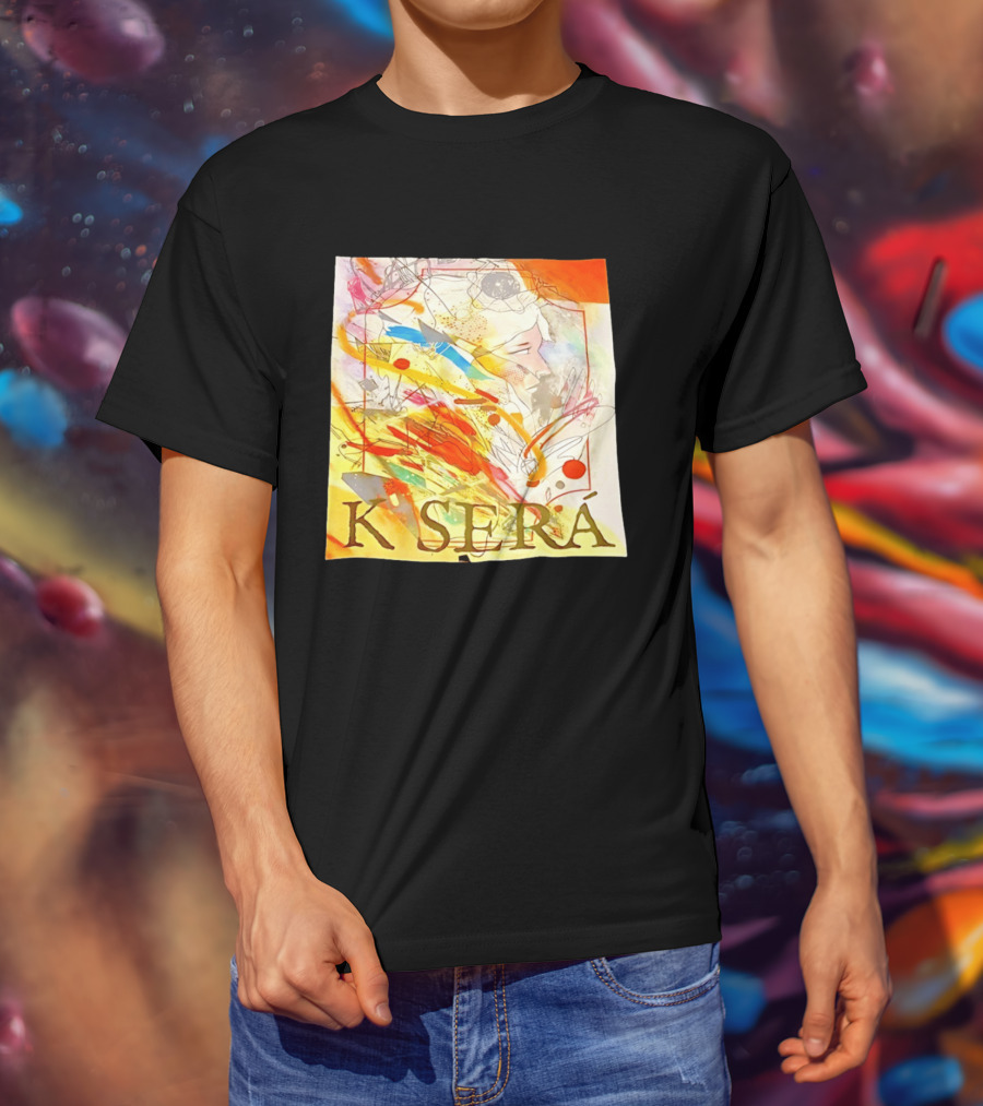 K Será Colorful Abstract Face Expression T-Shirt