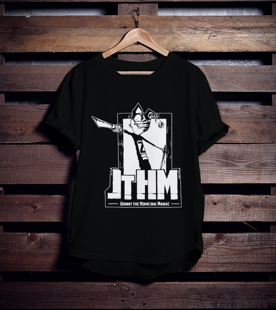 JTHM Johnny The Homicidal Maniac Distressed Black And White Comic T-Shirt