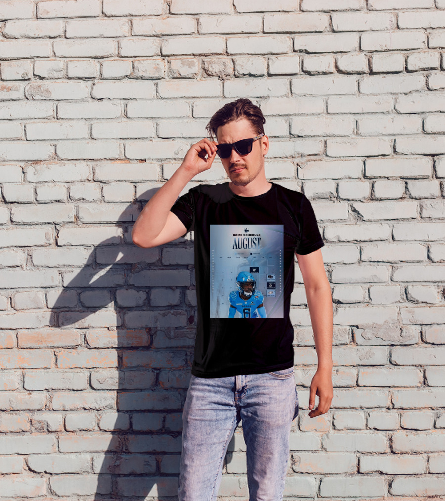 Toronto Argonauts August Game Schedule 2023 CFL Football Player Calendar T-Shirt