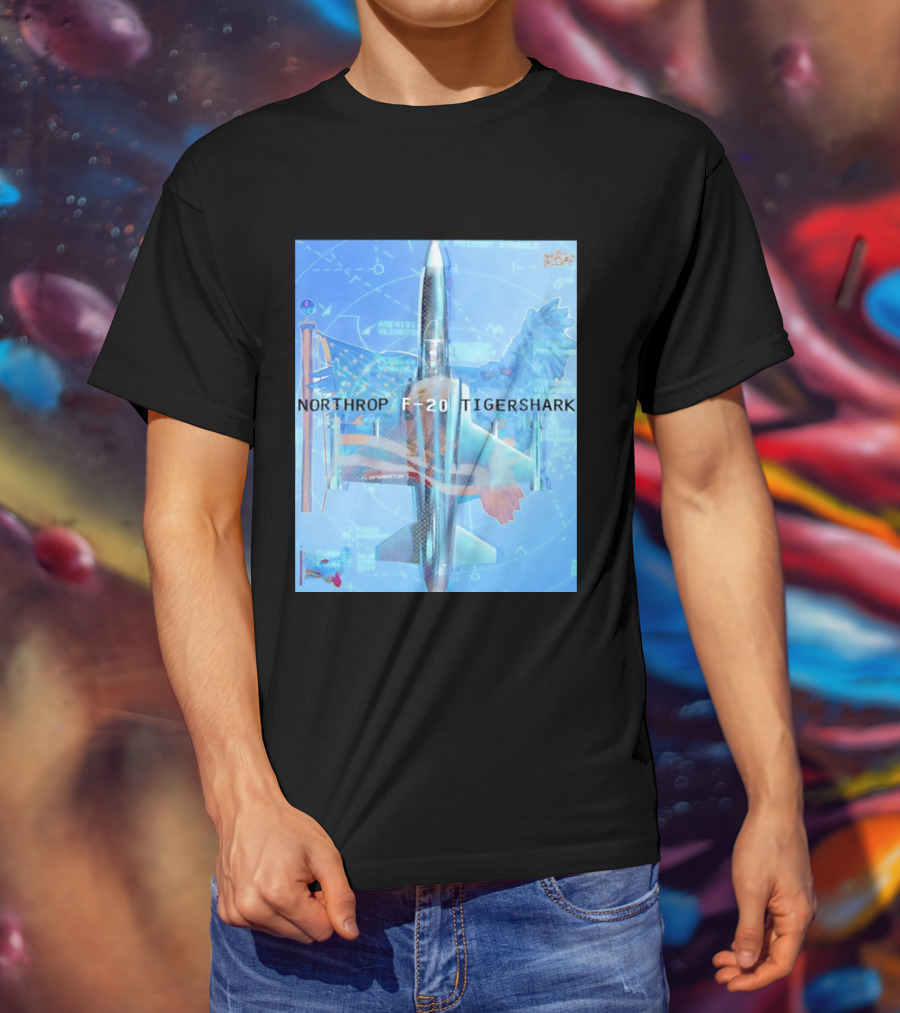 Northrop F 20 Tigershark Fighter Jet Aviation Digital Art And Aerospace T-Shirt
