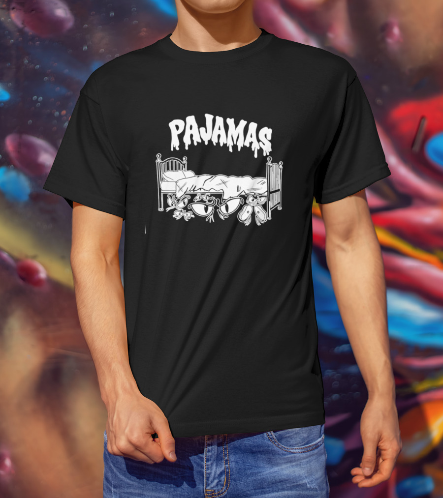 Pajamas Bed With Spooky Scary Eyes T-Shirt