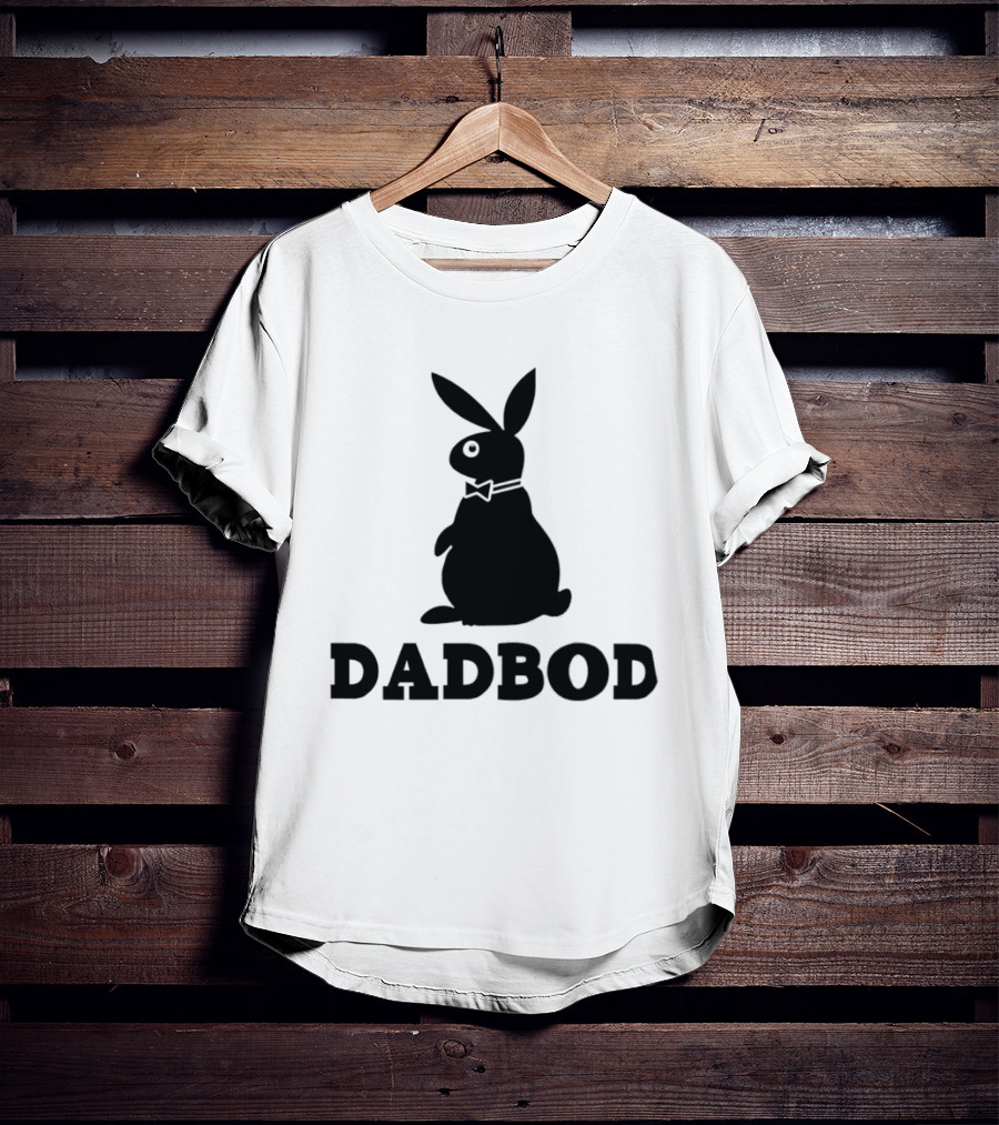 Dadbod Bunny Rabbit Dad Bod Fatherhood Humor Bow Tie T-Shirt