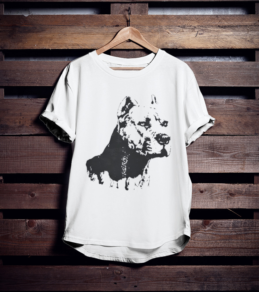 Distressed Pit Bull Dog Face Art For Dog Lovers T-Shirt