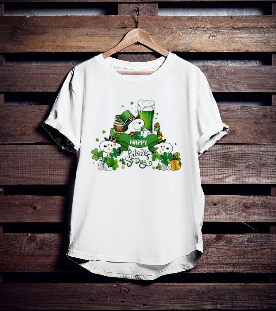 Snoopy St Patrick's Day Peanuts Shamrock Happy T-Shirt