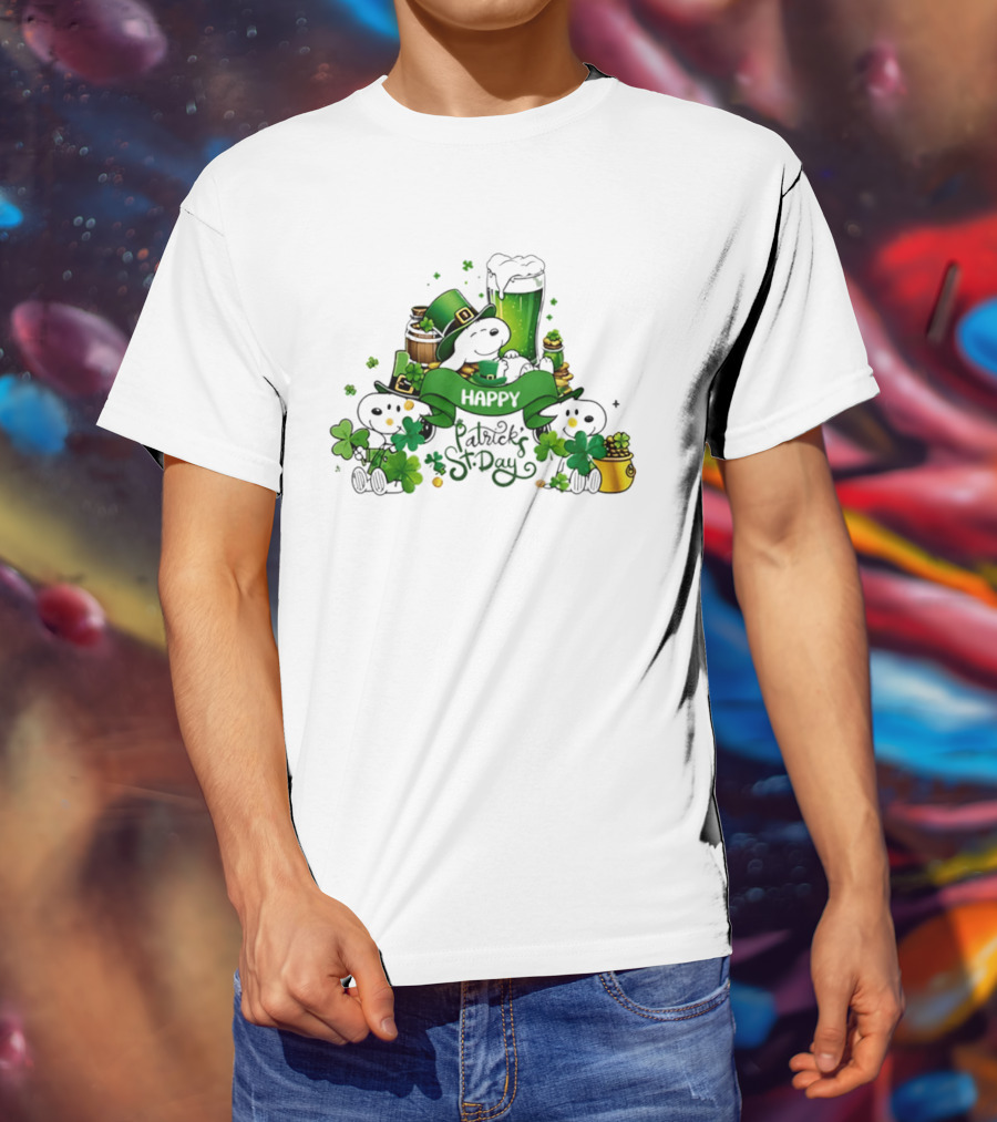 Snoopy St Patrick's Day Peanuts Shamrock Happy T-Shirt