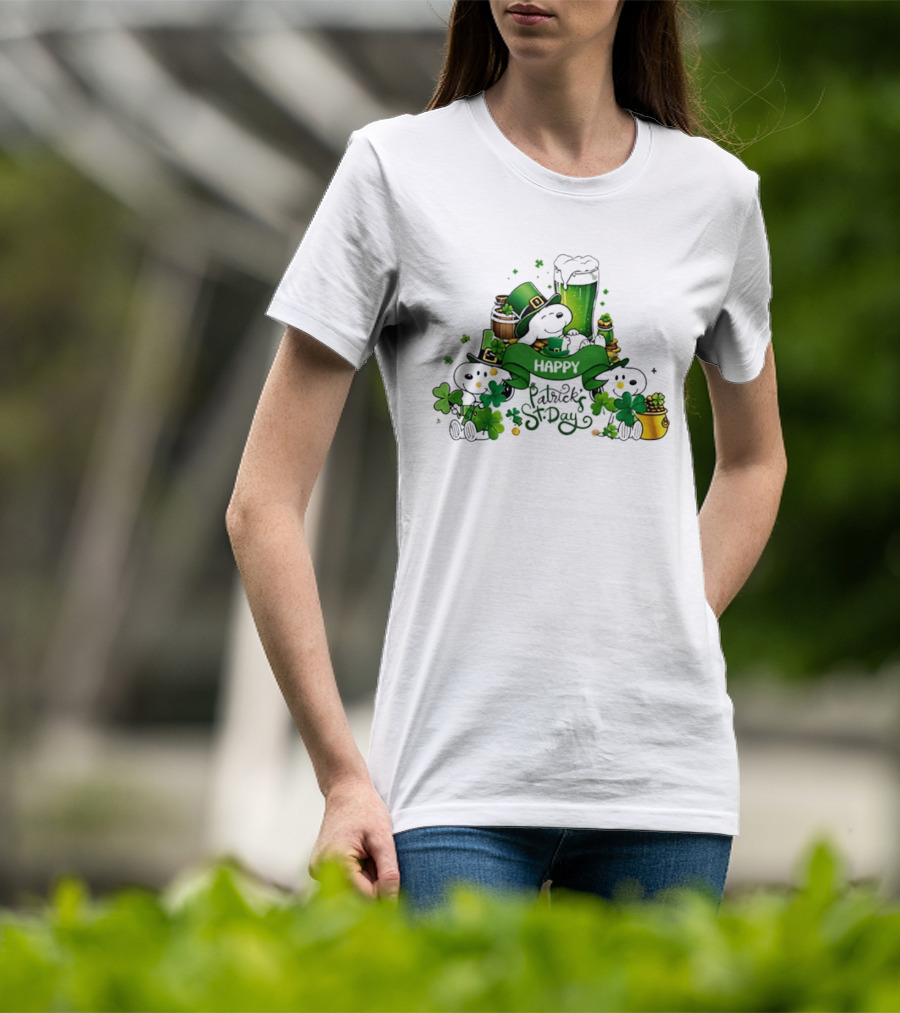 Snoopy St Patrick's Day Peanuts Shamrock Happy T-Shirt