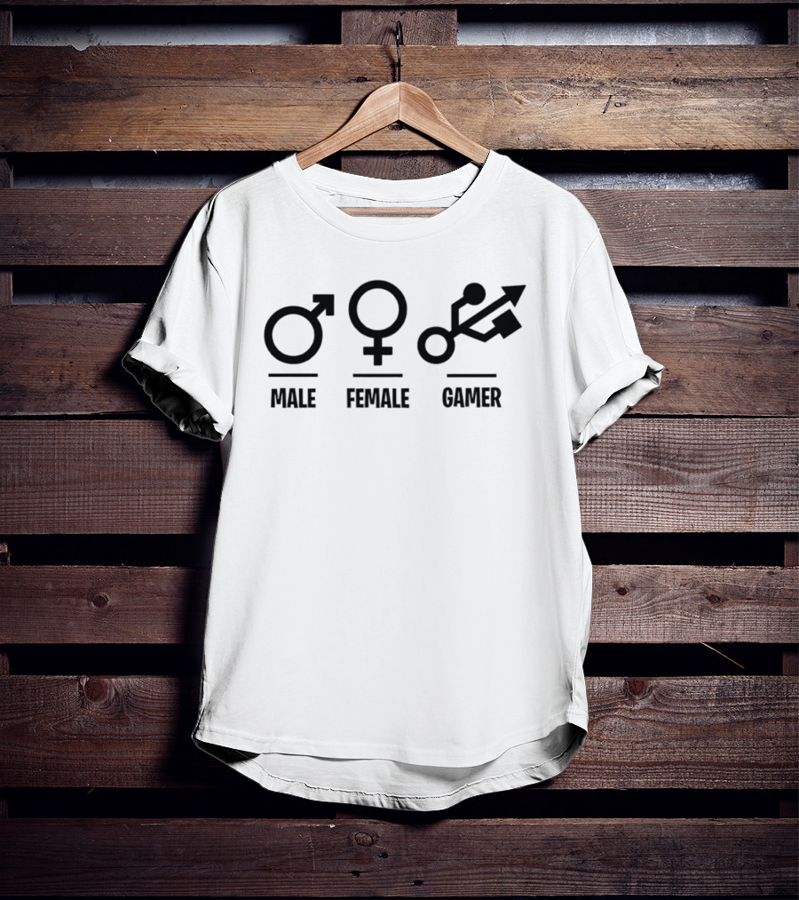 Male Female Gamer USB T-Shirt