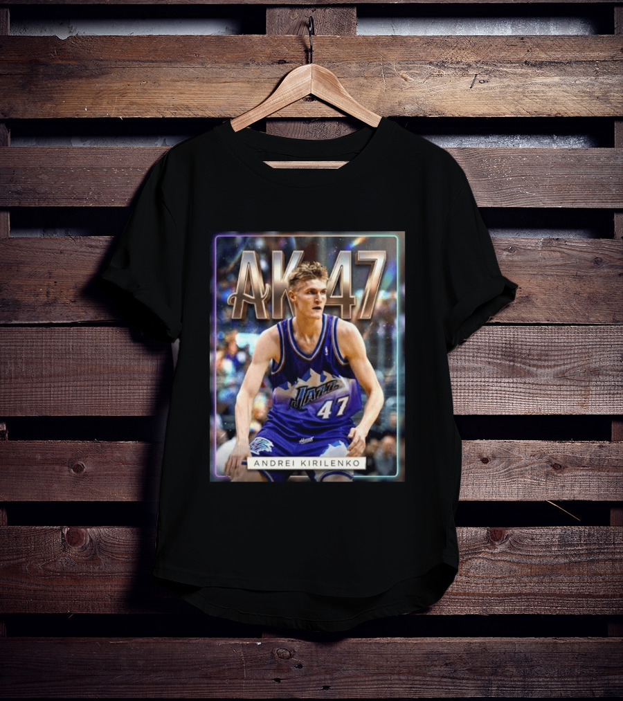 AK 47 Andrei Kirilenko Utah Jazz NBA Basketball Legends T-Shirt