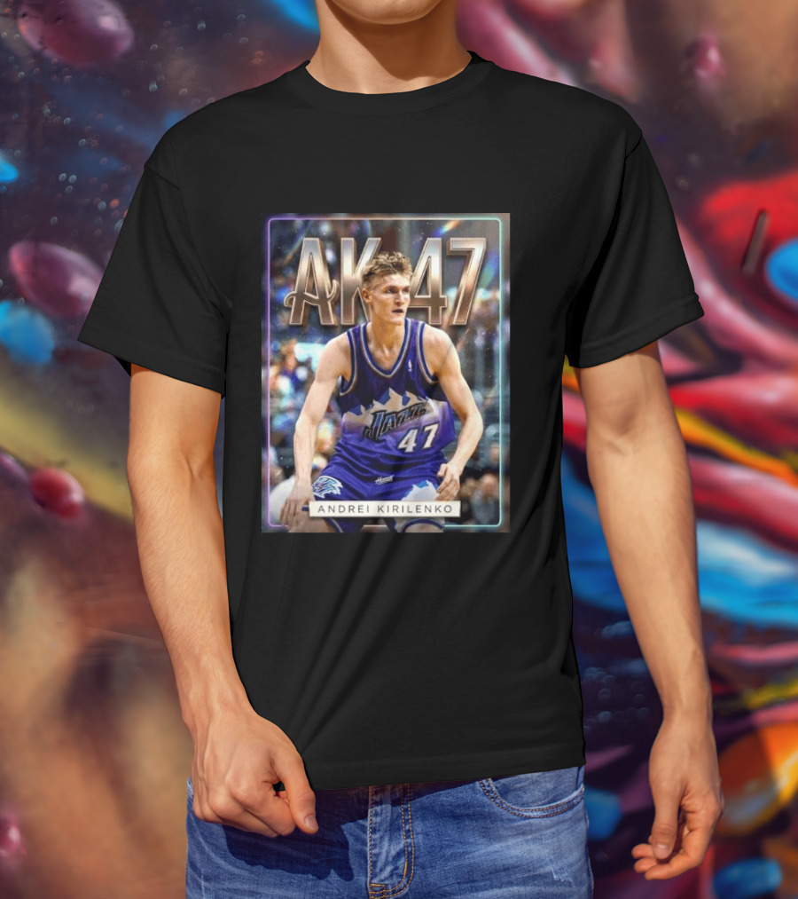 AK 47 Andrei Kirilenko Utah Jazz NBA Basketball Legends T-Shirt