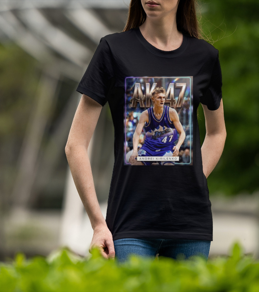 AK 47 Andrei Kirilenko Utah Jazz NBA Basketball Legends T-Shirt