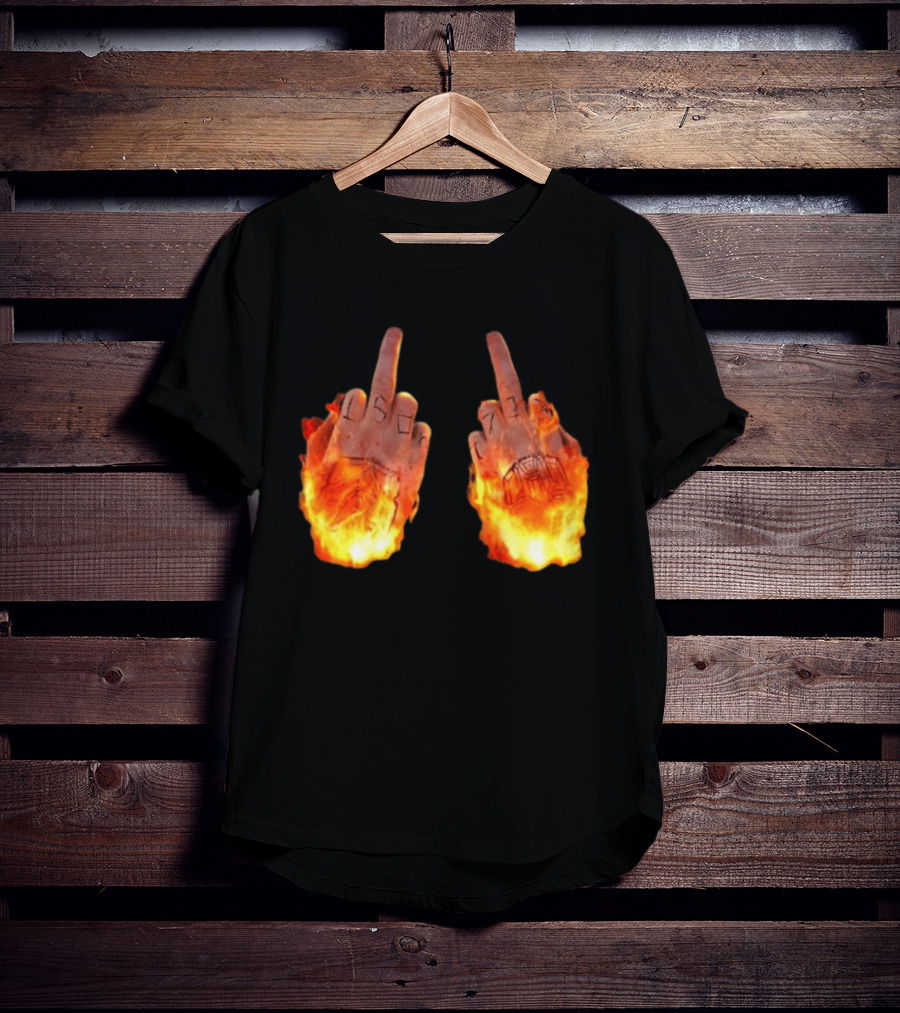 Sid The 3Rd Middle Fingers Flaming Gesture T-Shirt