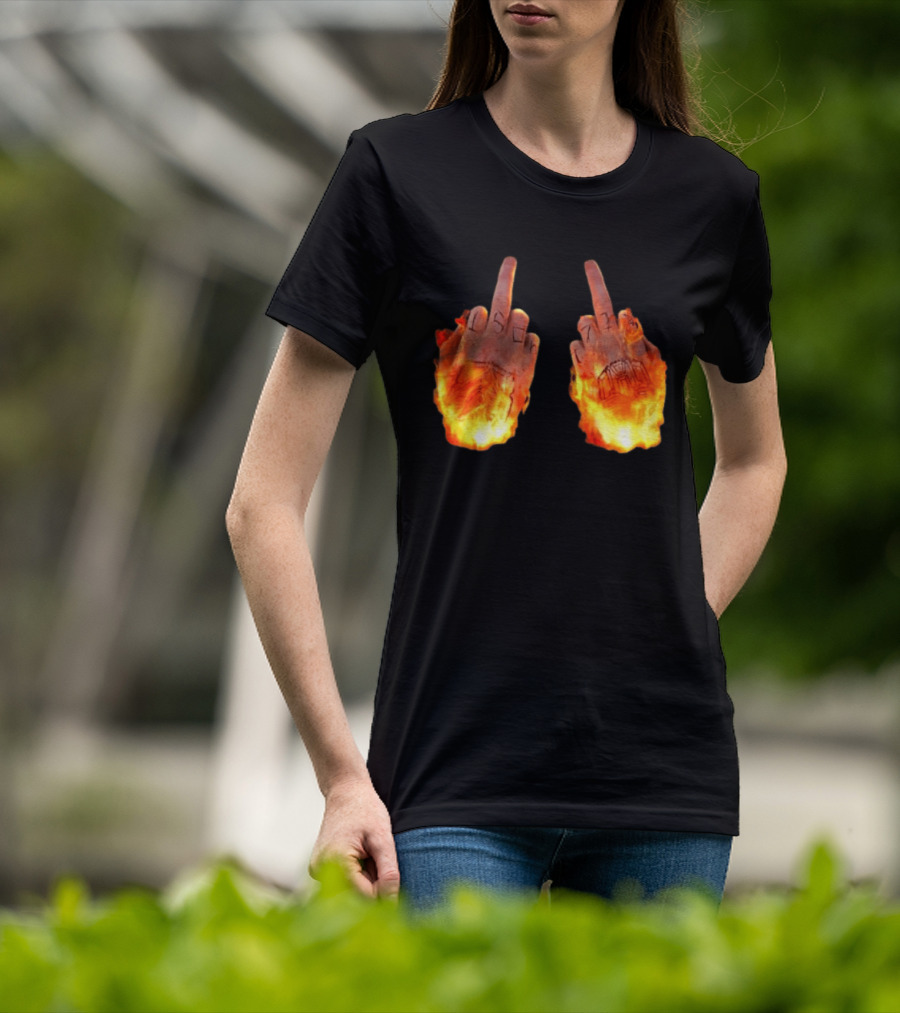 Sid The 3Rd Middle Fingers Flaming Gesture T-Shirt