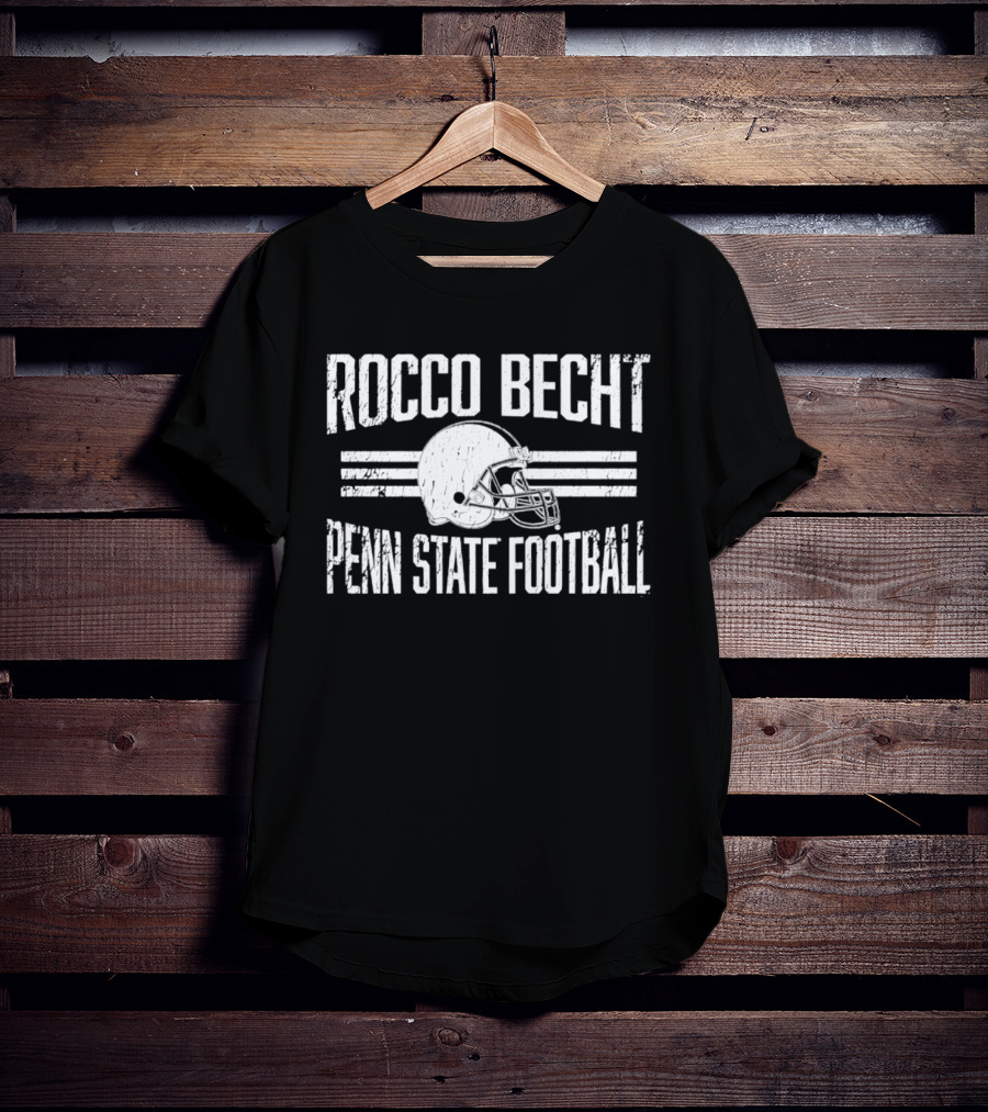 Rocco Becht Penn State Football Distressed Helmet T-Shirt