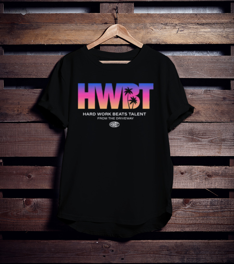Hwbt Store Miami Sunset Hard Work Beats Talent Oversized T-Shirt
