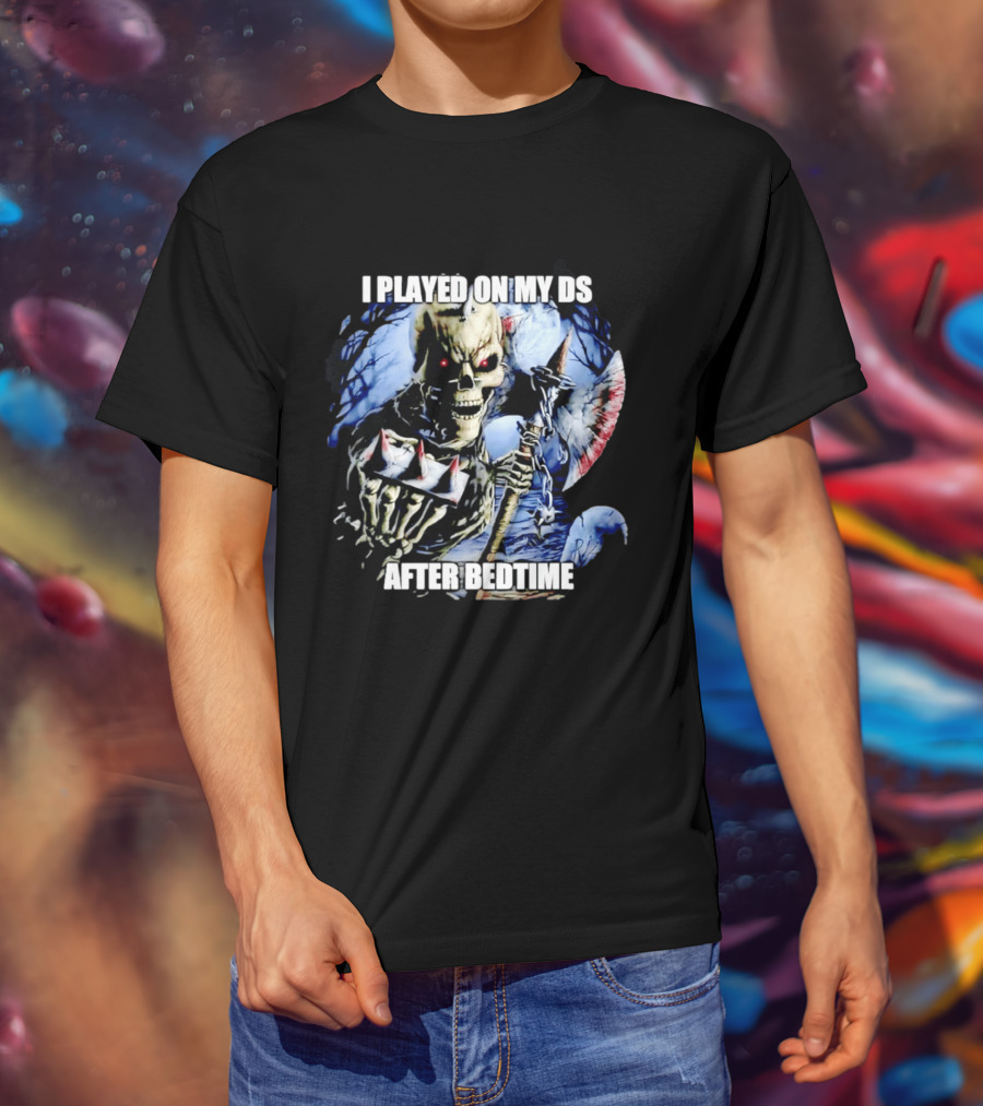 I Played On My DS After Bedtime Skeleton Gaming Humor T-Shirt