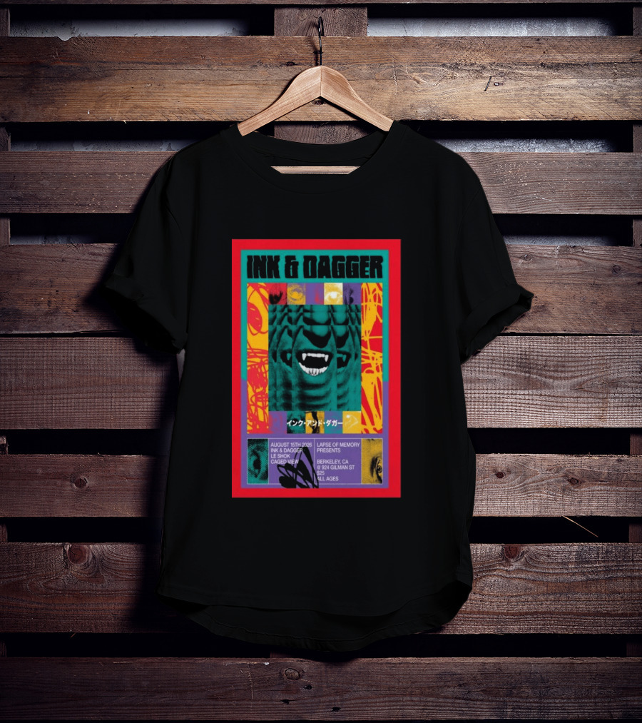 Ink & Dagger Live At 924 Gilman Street Berkeley August 15th 2026 Lapse Of Memory Presents T-Shirt