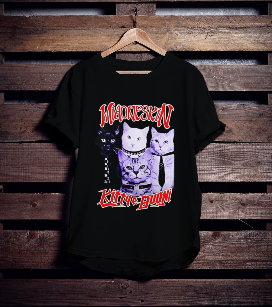 Miaoneskin Kitty E Buoni Maneskin Cats Band T-Shirt
