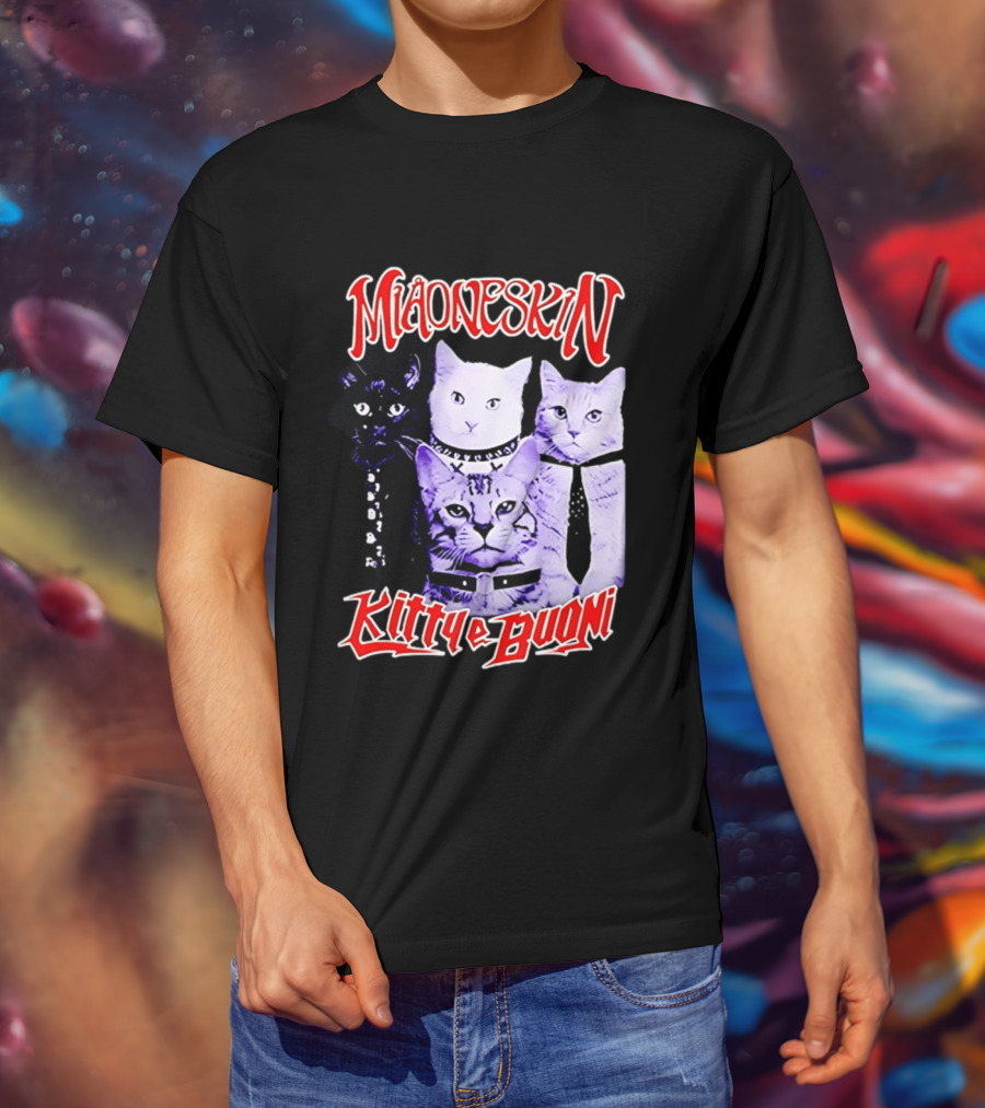 Miaoneskin Kitty E Buoni Maneskin Cats Band T-Shirt