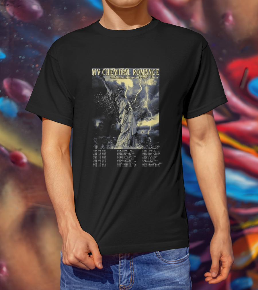 My Chemical Romance The Black Parade 2026 Tour Statue Of Liberty Concert Dates T-Shirt