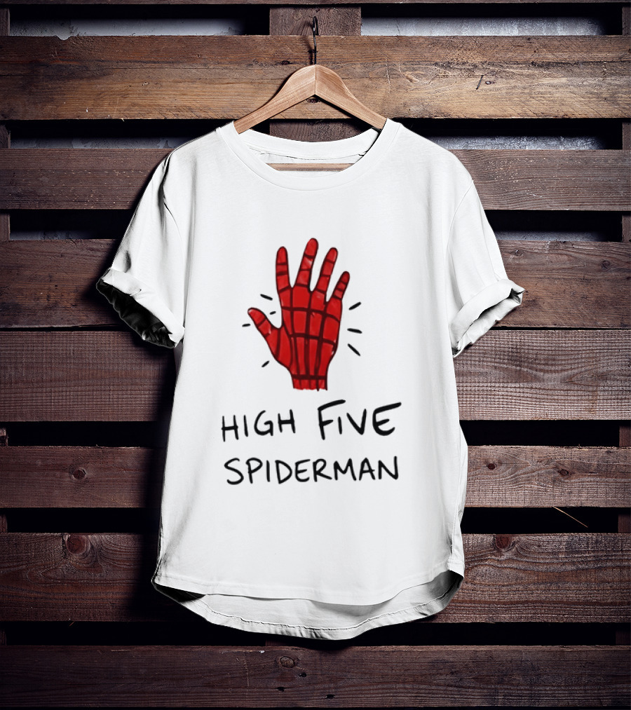 High Five Spiderman Marvel Superhero Comic Book T-Shirt