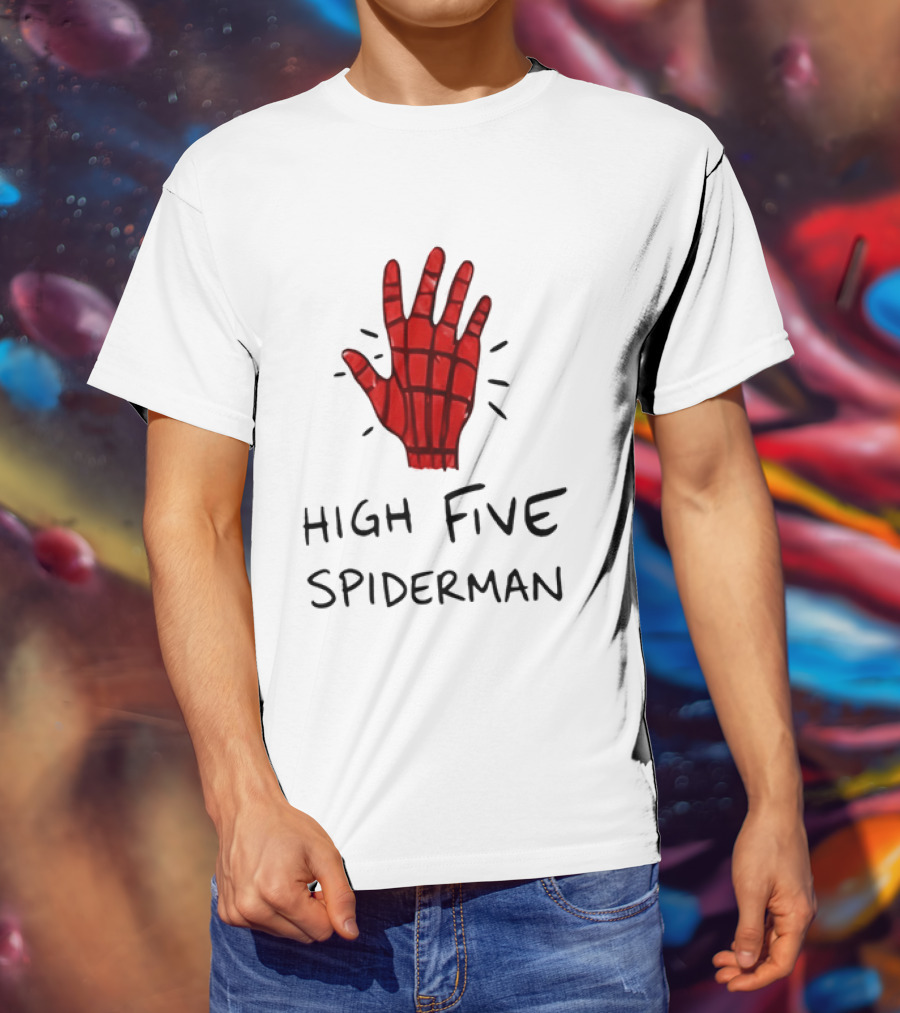High Five Spiderman Marvel Superhero Comic Book T-Shirt