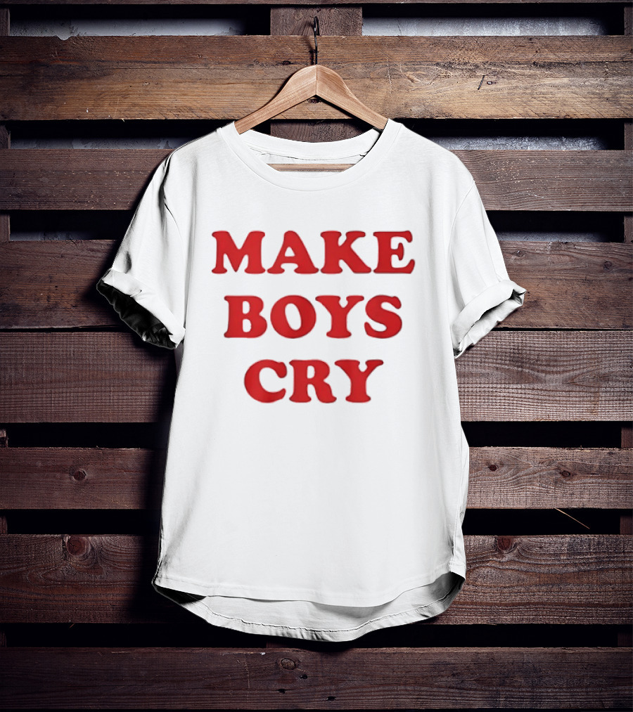 Make Boys Cry Aesthetic Y2K Trendy Red T-Shirt