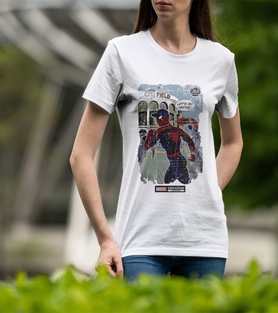 Citi Field Marvel Super Hero Day Spiderman Let's Go Mets 2026 T-Shirt