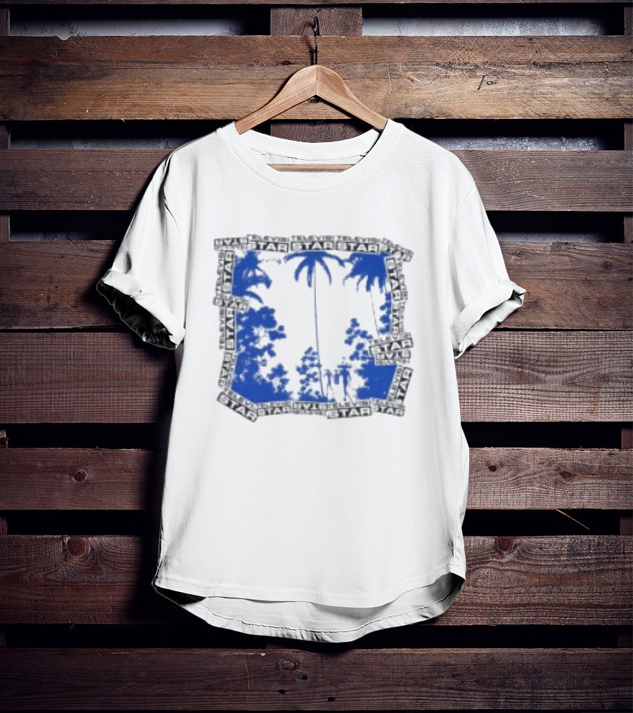 Televisi Star Catalog Store Paradise Blue White Palms T-Shirt