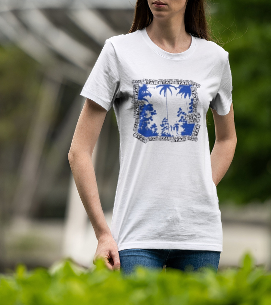 Televisi Star Catalog Store Paradise Blue White Palms T-Shirt
