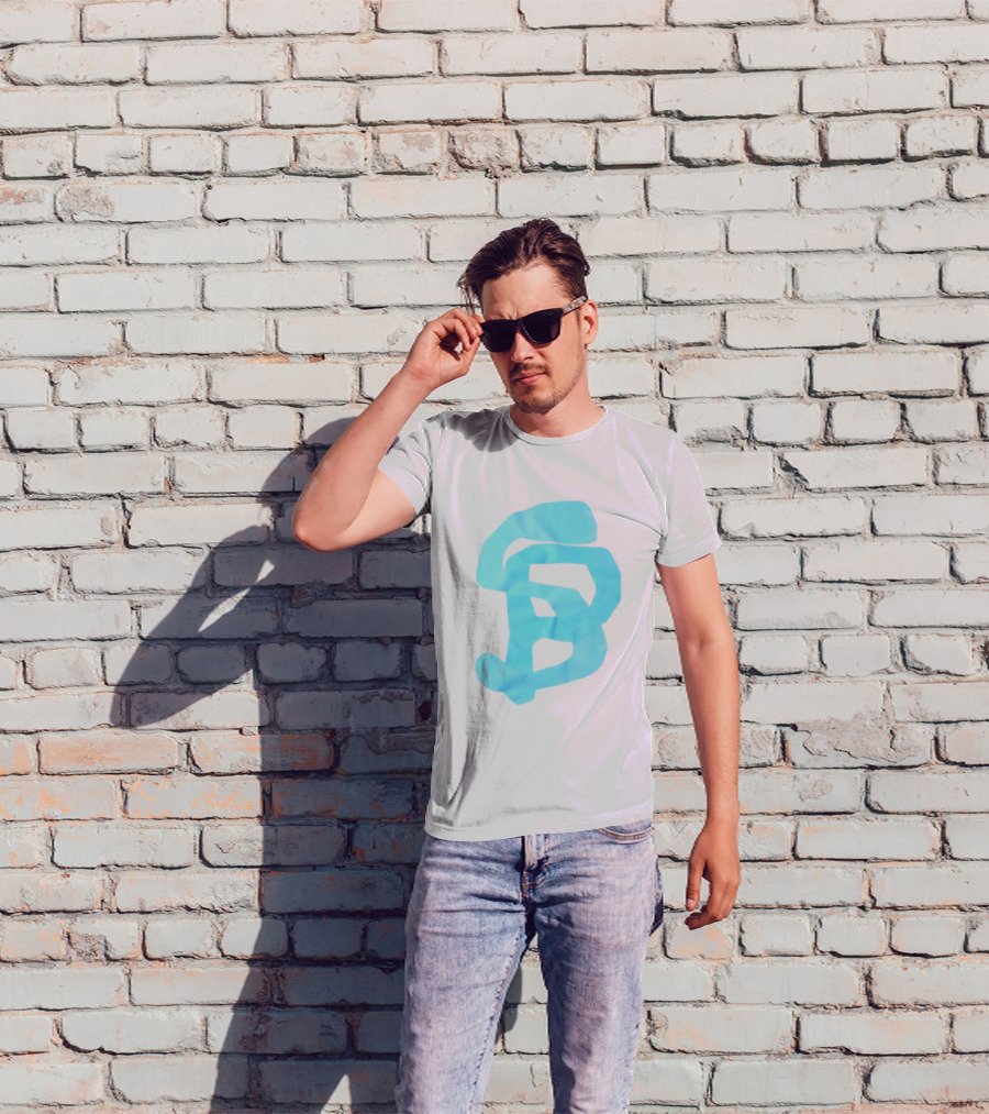 Wolee Store Classic Saintp Light Blue Monogram S P T-Shirt