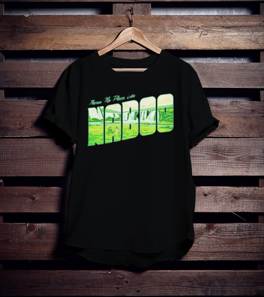 Anakin Skywalker Padme Amidala Star Wars There Is No Place Like Naboo Scenic Waterfalls T-Shirt