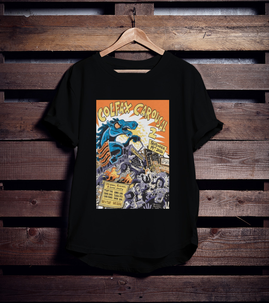 Colfax Carousal 2 Longest Wickedest Street September 19th 2026 Bands Venues Gory Party Denver CO T-Shirt