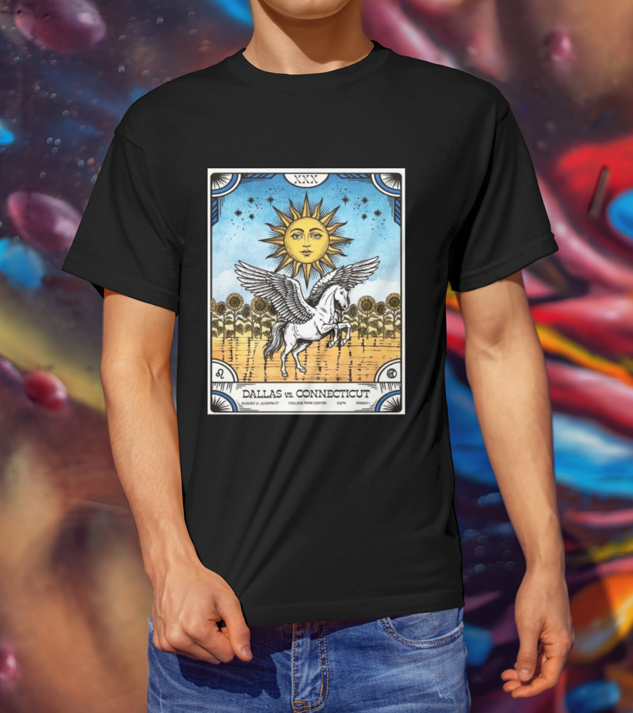 Dallas Vs Connecticut August 2 6pm CT College Park Center ESPN Disney Sunflower Pegasus Sun T-Shirt