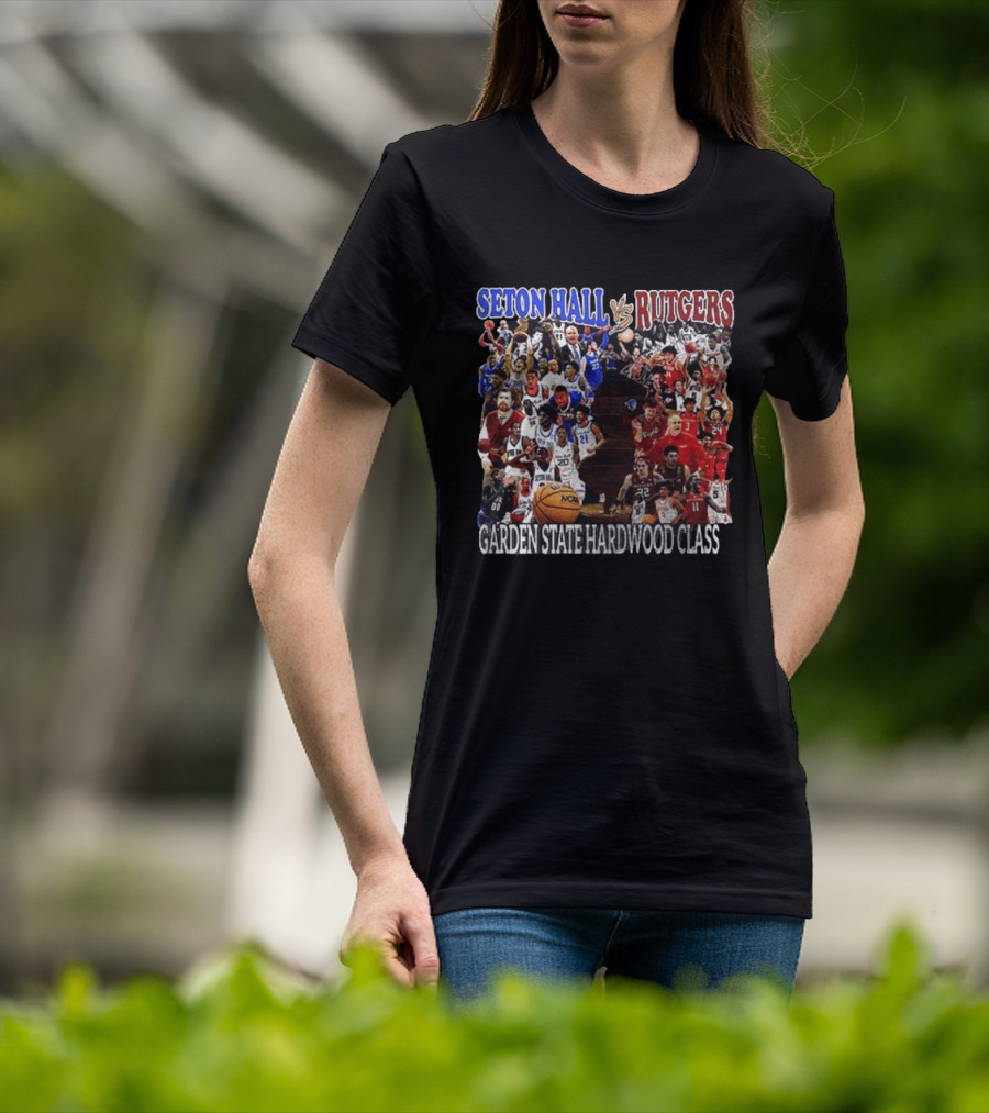 Seton Hall Vs Rutgers Garden State Hardwood Classic Basketball Showdown T-Shirt