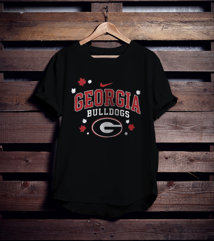 Georgia Bulldogs It's The Most Wonderful Time Of The Year Nike Logo Leafs G T-Shirt