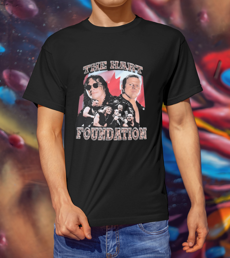 The Hart Foundation 1997 Wrestling Team Canada Flag T-Shirt