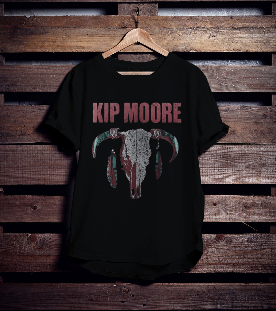 Kip Moore Rustic Bull Skull Tour Merch T-Shirt
