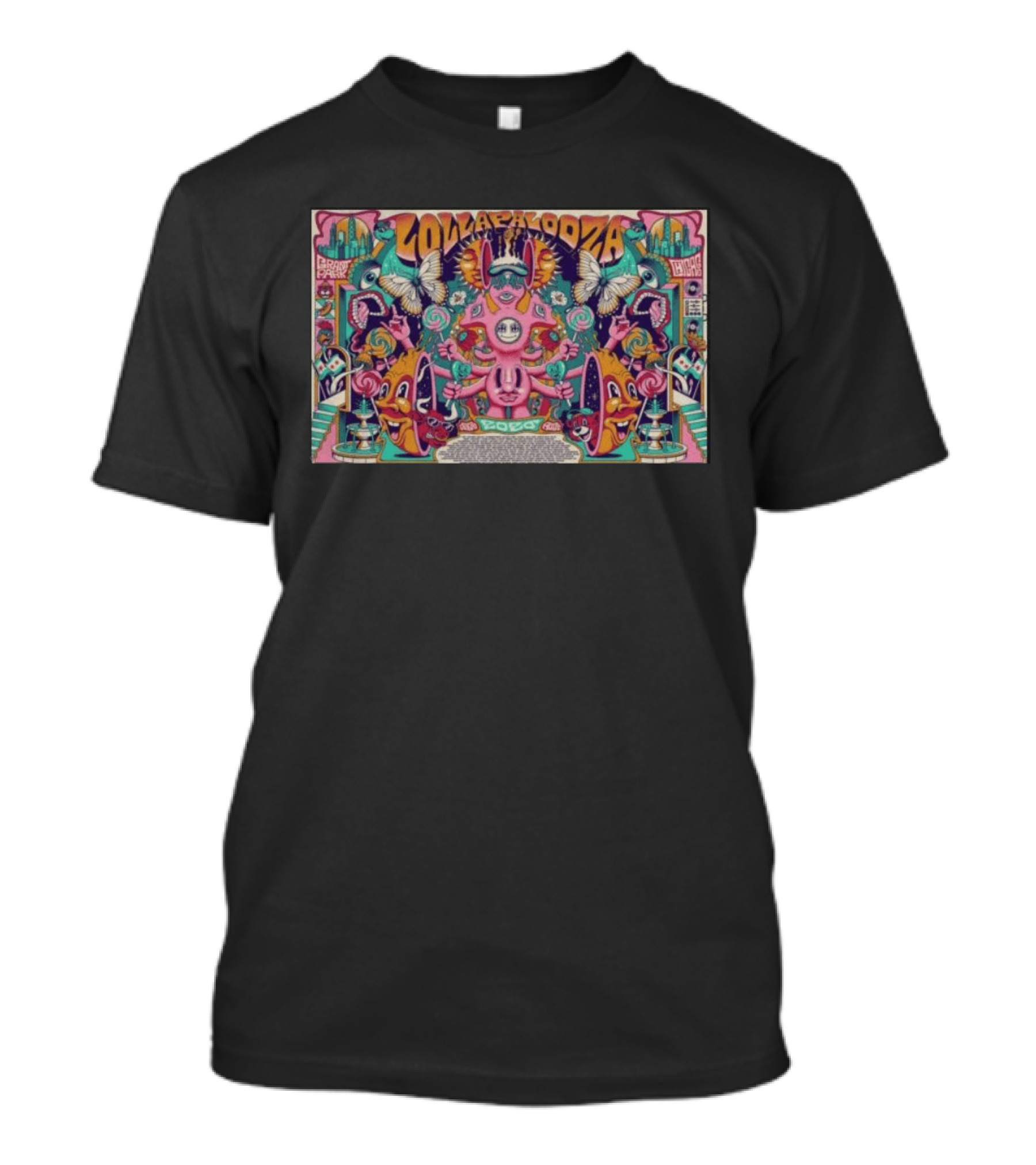 Lollapalooza Grant Park Chicago 08.02.2026 Butterflies Psychedelic T-Shirt
