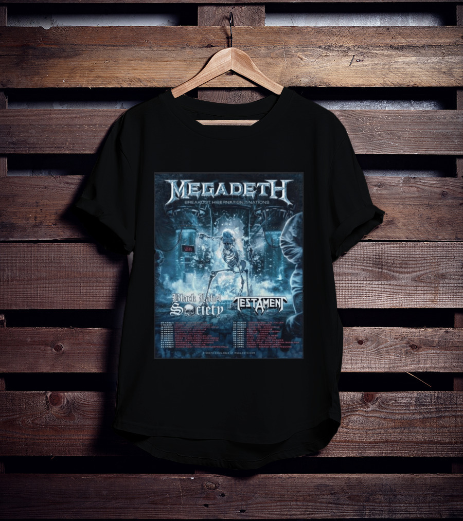 Megadeth Breakout Hibernation Nations Tour Black Label Society Testament T-Shirt