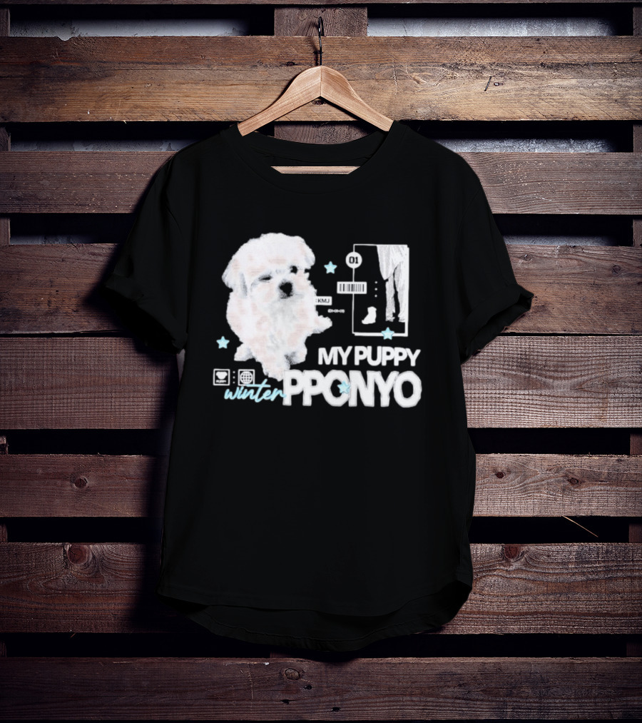 Winter Aespa My Puppy Pponyo KMJ Cute Dog T-Shirt