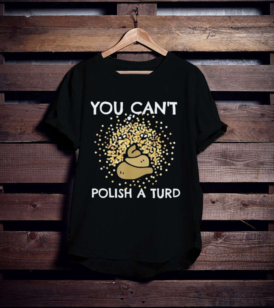 You Can't Polish A Turd Funny Poop Idiom With Glitter Effect T-Shirt