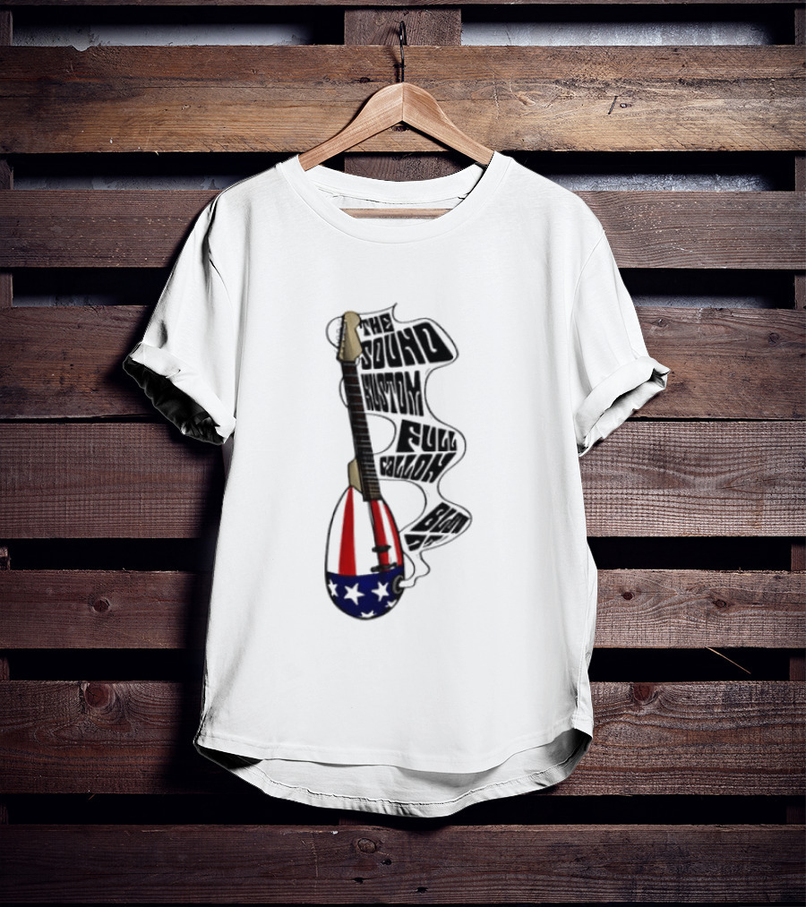 The Sound Kustom Full Gallon Blow Up Patriotic Guitar Americana T-Shirt
